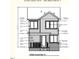 Detailed architectural plan showing the front elevation of a two-story house design at 10 Relaxing Way, Pittsboro, NC 27312