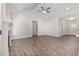 Spacious and open living room showcasing high ceilings and neutral paint at 1000 Peedin Rd, Selma, NC 27576