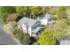 Aerial view of the house and landscaped surroundings at 104 E Wilson St, Mebane, NC 27302