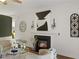 Stylish living room with modern fireplace and hardwood flooring at 1093 Trentini Ave, Wake Forest, NC 27587