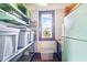 Pantry featuring metal shelving and a window allowing natural light at 1207 Wall St, Durham, NC 27701