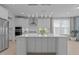 Modern kitchen features a large island, stainless steel appliances, and stylish pendant lighting at 1265 Meadow Queen Ln, Apex, NC 27502