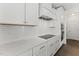 Modern kitchen showcasing white cabinets, sleek countertops, tile backsplash, and stainless steel appliances at 134 Ivy Ridge Rd, Chapel Hill, NC 27516