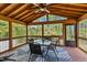 The screened porch is the perfect place to enjoy the outdoors with a seating area at 1624 Cone Ave, Apex, NC 27502