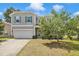 Charming two-story home with gray siding, blue shutters, and a well-maintained front yard at 2 White Spruce Ct, Durham, NC 27703