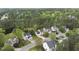 An elevated view shows a quiet neighborhood with beautiful houses surrounded by trees at 207 Ashley Brook Ct, Cary, NC 27513