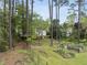 Spacious backyard featuring garden beds and privacy provided by mature trees at 207 Ashley Brook Ct, Cary, NC 27513