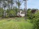 A lush green backyard is showcased, ready for play, relaxation, and gardening at 207 Ashley Brook Ct, Cary, NC 27513
