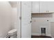 The powder room includes a toilet, cabinets, and a vent at 2225 Whitley Dr, Durham, NC 27707