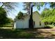 Side exterior of home with a chimney and trees at 223 Gum Ave, Spring Hope, NC 27882