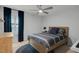 Bedroom with lots of natural light, ceiling fan, and attached closet at 2283 Grants Pass Sta, Apex, NC 27502