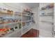 Well-organized pantry features multiple shelves and ample storage space for groceries and household items at 316 Hilliard Forest Dr, Cary, NC 27519