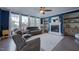 Inviting living room with a fireplace, recessed lighting, and a large window with views at 3205 Silver Ore Ct, Wake Forest, NC 27587