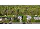 Aerial view of home showcasing lush greenery, landscaping, and mature trees at 3809 Long Meadow Dr, Mebane, NC 27302