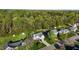 Aerial view of home showcasing lush greenery, landscaping, and mature trees at 3809 Long Meadow Dr, Mebane, NC 27302
