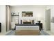 Inviting bedroom with a sporty theme, comfortable bed, and playful decor at 385 Thompson Overlook Way # 236, Smithfield, NC 27577