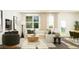 Cozy living space featuring a white sectional sofa, modern furnishings, and an abundance of natural light at 385 Thompson Overlook Way # 236, Smithfield, NC 27577