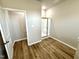 Bright bathroom featuring glass enclosed shower and walk-in closet at 437 Earnest Way, Kenly, NC 27542