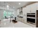 Modern kitchen featuring stainless steel appliances, a large island, and a stylish faucet at 4408 Walker Hallow St, Raleigh, NC 27616