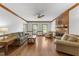 Inviting living room features hardwood floors and a traditional fireplace at 4533 Wood Valley Dr, Raleigh, NC 27613
