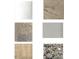 Selection of interior finishes including stone, carpet, wood, and tile flooring and countertop samples at 4868 Pioneer Dr, Sanford, NC 27330