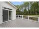 The back deck has a sliding glass door with access to the home's interior at 6024 Lunenburg Dr, Raleigh, NC 27603