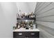 A fully stocked bar area with stylish shelving and modern countertops at 6024 Lunenburg Dr, Raleigh, NC 27603