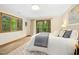 Serene bedroom with balcony access, large windows, and ample natural light at 673 Brookview Dr, Chapel Hill, NC 27514