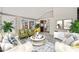 Bright living area featuring vaulted ceilings, stylish furniture, and seamless indoor-outdoor flow at 6804 Justice Dr, Raleigh, NC 27615