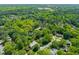 Expansive aerial view of a lush, green neighborhood with tree-lined streets and well-spaced homes at 7 Dubarry Ct, Durham, NC 27705