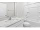 Bathroom showing nice countertop, mirror, fixtures, toilet and tub at 764 Dorset Stream Dr, Fuquay Varina, NC 27526