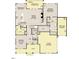 Detailed floor plan showcasing the layout of the first floor, including the kitchen, bedrooms, and garage at 8208 Bella Oak Ct, Wake Forest, NC 27587