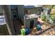 Overhead view of the backyard, featuring a deck, storage shed, trees, and lush landscaping at 918 Albany Ct, Raleigh, NC 27615