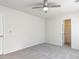 This is a bedroom with neutral colored walls and gray carpeted flooring at 929 Mailwood Dr, Knightdale, NC 27545