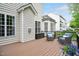 Cozy deck with outdoor seating and views of the backyard at 1027 Upchurch Farm Ln, Cary, NC 27519