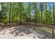 Spacious stained wooden deck overlooking a lush backyard with mature trees at 103 Ticonderoga Rd, Cary, NC 27519