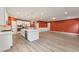 A view of the kitchen island into the large living room area at 1216 Edgemoore Trl, Wake Forest, NC 27587