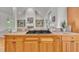 Kitchen cooktop with cabinetry and an open view into the spacious living area at 1318 Indian Camp Rd, Chapel Hill, NC 27516
