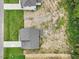 Birds eye shot of the back of a gray home with a screened-in porch at 138 Alden Way, Angier, NC 27501
