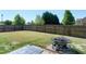 Grassy backyard area with a fire pit, perfect for entertaining and relaxation at 138 Horizon Trl, Garner, NC 27529