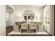 Elegant dining area features a wood table with seating for six and a large decorative mirror at 1645 Goldfinch Perch Ln, Knightdale, NC 27545