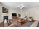 Open living room with fireplace and comfortable seating arrangement at 2103 Glenkirk Dr, Burlington, NC 27215