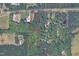 Aerial shot of wooded land, outlining property boundaries and highlighting the natural surroundings at , Chapel Hill, NC 27514