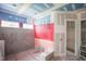 Bathroom featuring a framed opening, shower, and in progress tiling at 2305 Ballywater Lea Way, Wake Forest, NC 27587