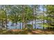 Picturesque backyard with lake views framed by tall trees, creating a peaceful and natural oasis at 373 & 375 Sagamore Dr, Louisburg, NC 27549