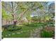 Lush backyard featuring a trampoline, stepping stone path and a privacy fence at 4 N Poston Ct, Durham, NC 27705