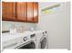Convenient laundry room with modern appliances and overhead cabinet storage at 4 N Poston Ct, Durham, NC 27705