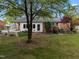 Spacious backyard featuring a mix of brick and siding, plus mature trees at 410 Long Ave, Roxboro, NC 27573