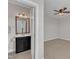 Bright bathroom featuring modern vanity and fixtures, open to bedroom at 4252 Rockdell Hall St, Raleigh, NC 27616