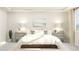Inviting bedroom featuring a comfortable bed with stylish nightstands, lamps, and ample natural light from a large window at 472 Carolina Springs Blvd, Apex, NC 27539